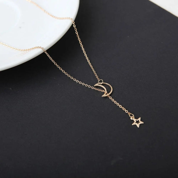 Planet Gates Colorful Moon Star Lightning Pendant Necklaces For Women Girls Enamel Fashion Party Daily Jewelry Trendy Clavicle Chain Necklace