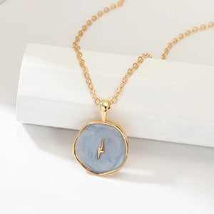 Planet Gates Colorful Moon Star Lightning Pendant Necklaces For Women Girls Enamel Fashion Party Daily Jewelry Trendy Clavicle Chain Necklace