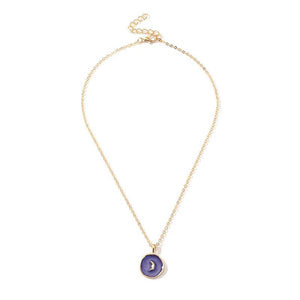 Planet Gates Colorful Moon Star Lightning Pendant Necklaces For Women Girls Enamel Fashion Party Daily Jewelry Trendy Clavicle Chain Necklace