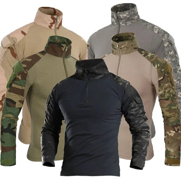 Planet Gates Combat Uniform Shirt Camouflage US Asian Size S-3XL Cargo Sport Tops Airsoft Paintball Tactical T-Shirts Hiking