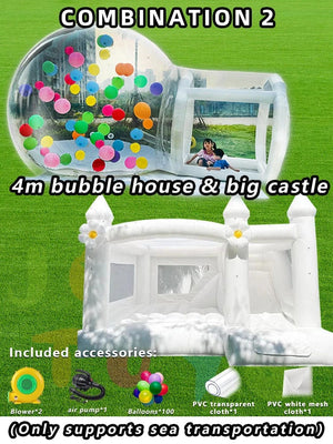 Planet Gates Combination 2 / CHINA JOLLY TOYS Balloon inflatable bubble house with trampoline and transparent dome PVC material free shipping with blower