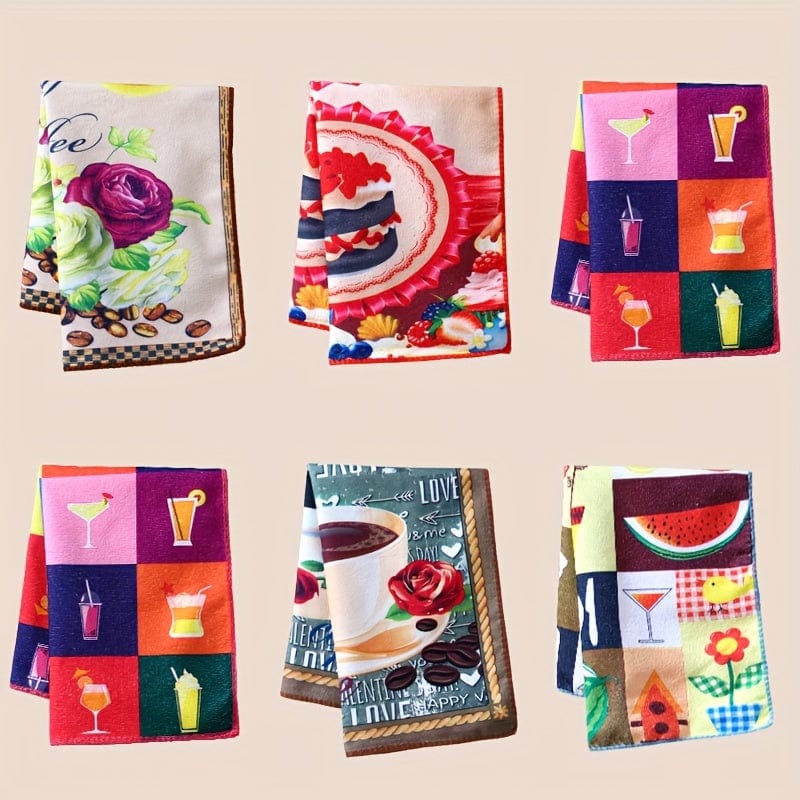 Planet Gates Combination B 12pcs, Hand Towels, Simple Style Funny Kitchen Towel, Colorful Printed Decorative Dishcloth, Soft And Absorbent Tea Towel For Holiday, Kitchen Supplies, Cleaning Stuff, Kitchen Decor