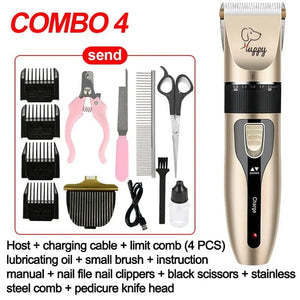 Planet Gates Combo 4 Pet Shaving Machine Dog Clipper Sets Dog Hair Grooming Barber Trimmer Set Cordless Rechargeable Pet Shaving Machine Pet Supplies