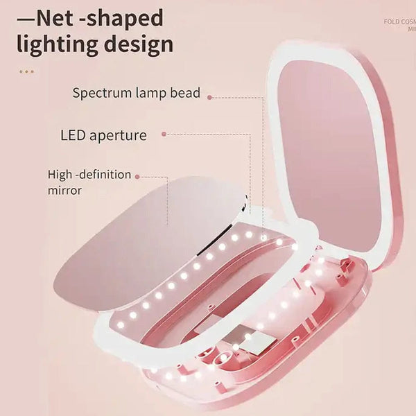 Planet Gates Compact Led Makeup Mirror With Light 1X/3X Magnifying Pocket Portable Travel Foldable Cosmetic Vanity Mirrors Gifts for Women