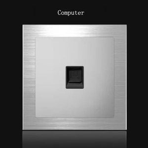 Planet Gates Computer 86 type 1 2 3 4 gang 1 2 way Silver aluminum alloy panel Switch socket LED use round box Industry German EU French light socket