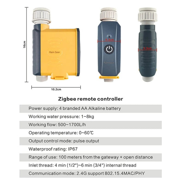 Planet Gates Controller x Gateway / CHINA Rain Seer Tuya Zigbee Garden Home Irrigation Watering Timer WiFi Water Timer Mobile Phone Remote Controller