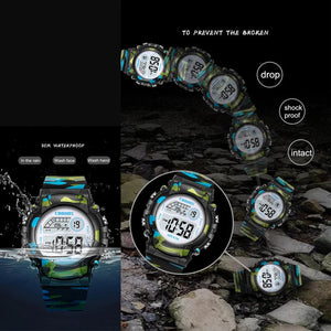 Planet Gates COOBOS Kids Watch Camouflage Sports Electronic Digital Watch Waterproof Multi-function LED Watch For Boys Girls Children Watch