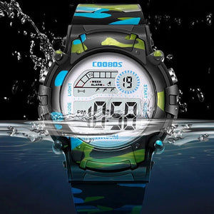 Planet Gates COOBOS Kids Watch Camouflage Sports Electronic Digital Watch Waterproof Multi-function LED Watch For Boys Girls Children Watch