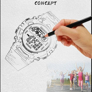 Planet Gates COOBOS Kids Watch Camouflage Sports Electronic Digital Watch Waterproof Multi-function LED Watch For Boys Girls Children Watch