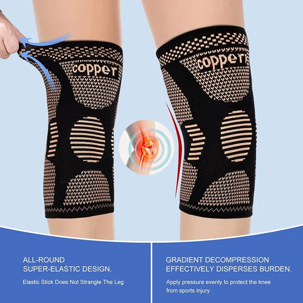 Planet Gates Copper Knee Brace Knee Support Compression Sleeves Knee Pads for Sport,Meniscus Tear,ACL,Arthritis,Joint Pain Relief,Working Out