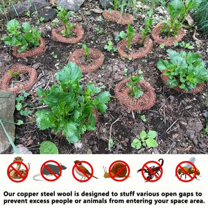 Planet Gates Copper Mesh, Rodent Proof, Sturdy Pure Copper Filled Wire Mesh, Gap Copper Clog Filled Fabric, Prevent Snails For Protecting Plants