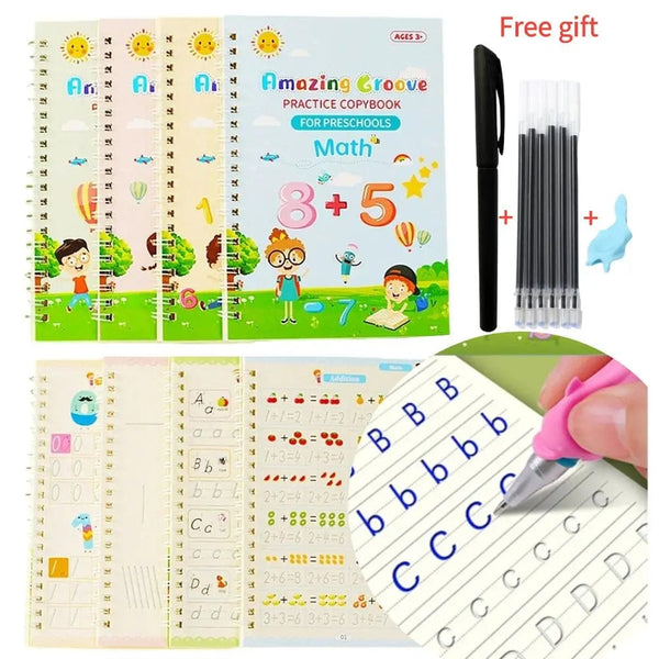 Planet Gates Copy Book Magic Practice Children's Book Reusable Free Wipe Children's Toys Writing Stickers English Copy Book Practice Parent