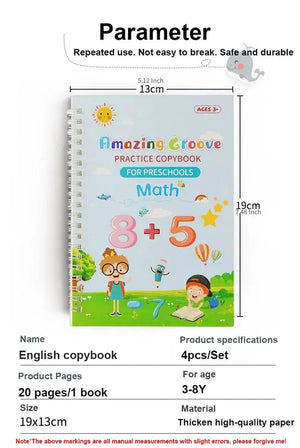 Planet Gates Copy Book Magic Practice Children's Book Reusable Free Wipe Children's Toys Writing Stickers English Copy Book Practice Parent