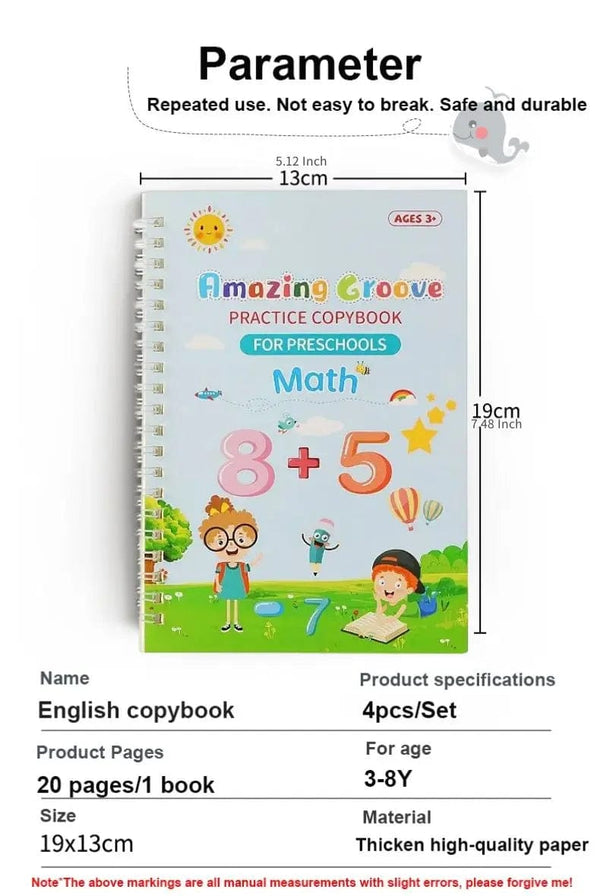 Planet Gates Copy Book Magic Practice Children's Book Reusable Free Wipe Children's Toys Writing Stickers English Copy Book Practice Parent