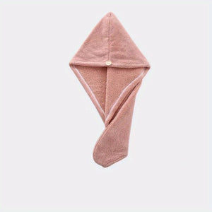 Planet Gates Coral 1pc Microfiber Hair Towel, Hair Towel With Button, Super Absorbent, Hair Towel Wrap, For Curly Hair, Fast Drying Hair Wraps For Women, Anti Frizz Microfiber Towel, Grey, Camel, Brown, Bathroom Accessories