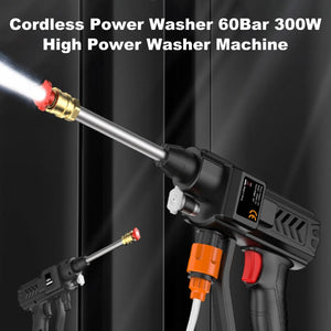Planet Gates Cordless High pressure Water Gun 21V 8000mAh 300W 60BAR Spray Car Washer Tool Household Portable Rechargeable Water Gun Machine
