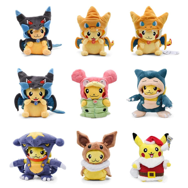 Planet Gates Cos Eevee Pikachu Cosplay Plush Toys Charizard Peluche Lucario Stuffed Animal Doll Collectible Gift,Cartoon 20-30CM