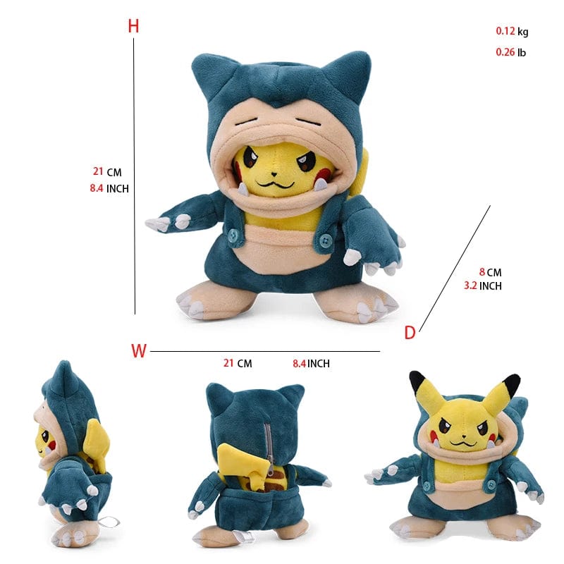 Planet Gates Cos Eevee Pikachu Cosplay Plush Toys Charizard Peluche Lucario Stuffed Animal Doll Collectible Gift,Cartoon 20-30CM