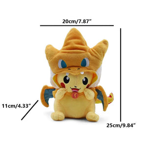 Planet Gates Cos Eevee Pikachu Cosplay Plush Toys Charizard Peluche Lucario Stuffed Animal Doll Collectible Gift,Cartoon 20-30CM