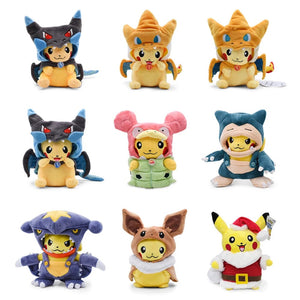 Planet Gates Cos Eevee Pikachu Cosplay Plush Toys Charizard Peluche Lucario Stuffed Animal Doll Collectible Gift,Cartoon 20-30CM