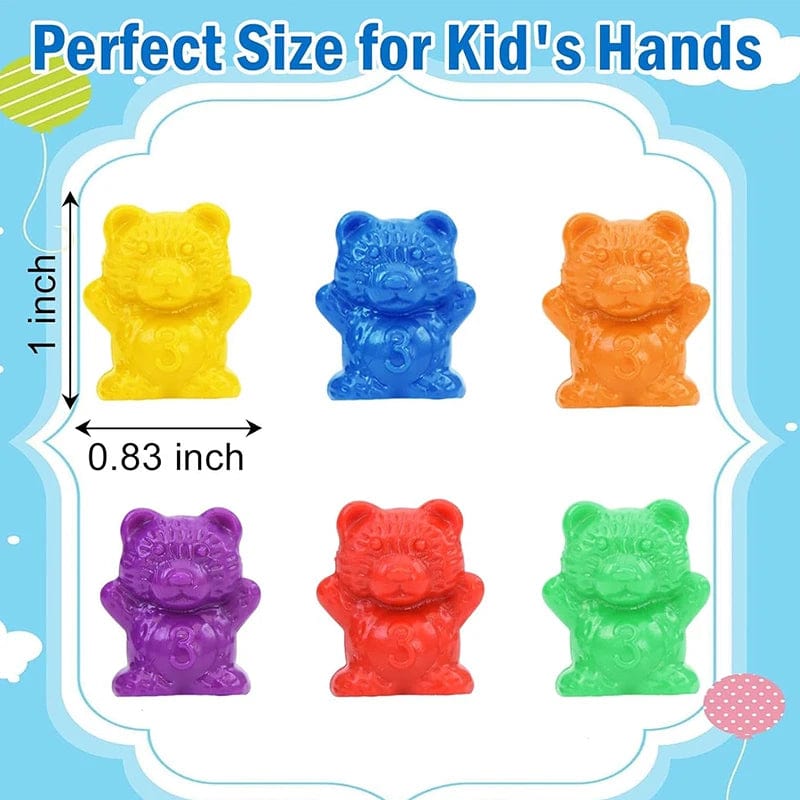 Planet Gates Counting Bears Matching Games Color Sorting Bowls Tweezers Preschool Learning Education Montessori Gift Toys for Kids Girls Boys