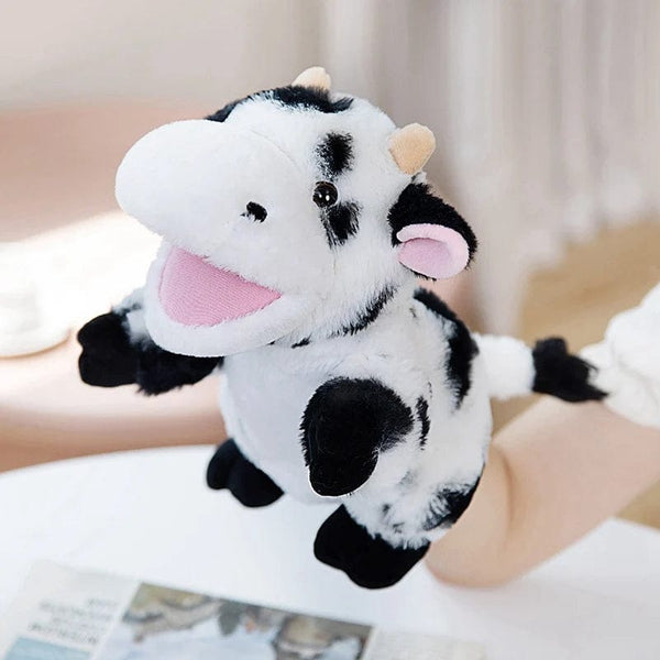 Planet Gates cow-23 / 25cm / CHINA 30 Styles Stuffed Plush Animals Toys Hand Finger Story Puppet Cute Dolls Educational Babys Duck Lamb Cow Dog Horse Children Gift