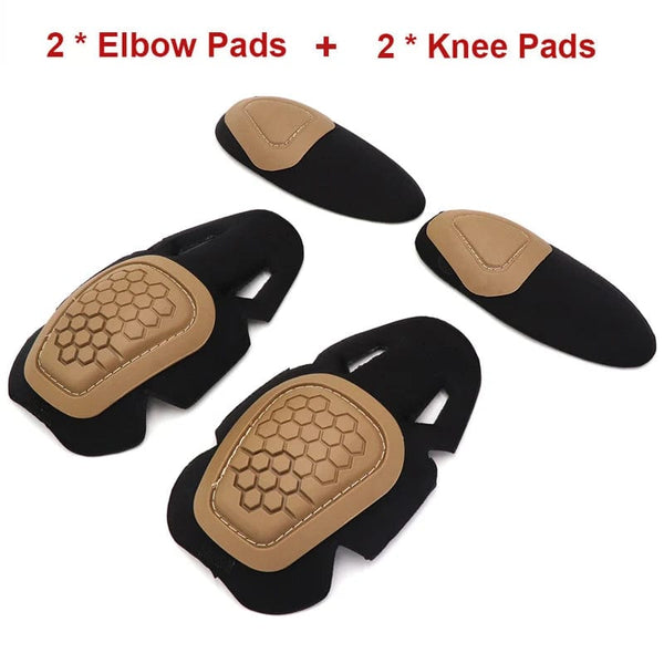 Planet Gates COYOCO Military Tactical Dragon Armor g4 Frog Suit Knee Support Pads & Elbow Brace Paintball Airsoft Kneepads Interpolated Set