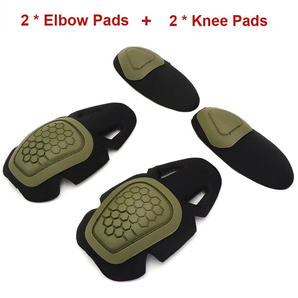 Planet Gates COYOCO Military Tactical Dragon Armor g4 Frog Suit Knee Support Pads & Elbow Brace Paintball Airsoft Kneepads Interpolated Set