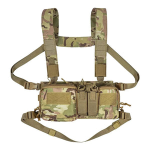 Planet Gates CP Camo Tactical Chest Vest Rig Bag Field Training Vest Multifunctional Camouflage Strap with Multi-Pocket Outdoor Camping CS Match Pack