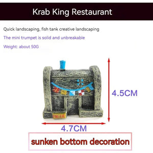 Planet Gates Crab Burger / CHINA MINI Fish Tank Aquarium Landscaping Decoration Landscape Cartoon Pineapple House Resin Ornaments Floating Home Ornaments