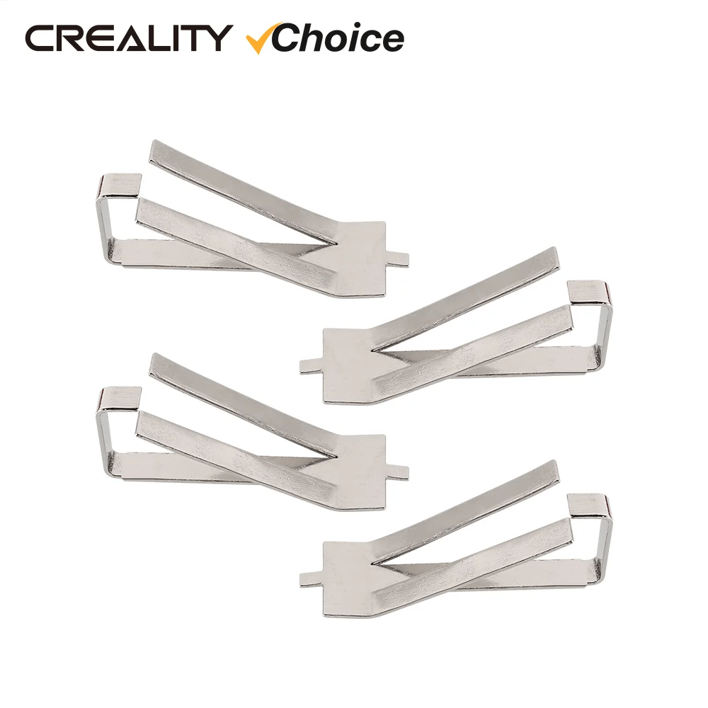 Planet Gates Creality 4PCS 3D Printer Parts Stainless Steel Glass Heated Bed Clips Clamp Holder Heatbed Clip For Ender 3 V2 Ender3 Pro CR-10S