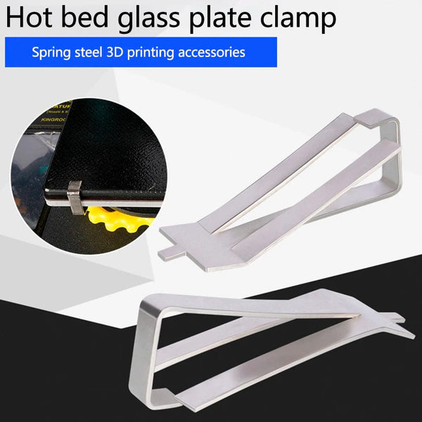 Planet Gates Creality 4PCS 3D Printer Parts Stainless Steel Glass Heated Bed Clips Clamp Holder Heatbed Clip For Ender 3 V2 Ender3 Pro CR-10S