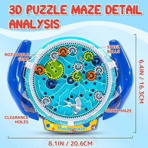 Planet Gates Creative 3D Puzzle Funny Gear Labyrinth Disk Gear Balance Ball Maze Wheel Dish IQ Puzzle Educational ABS Toys For Kids