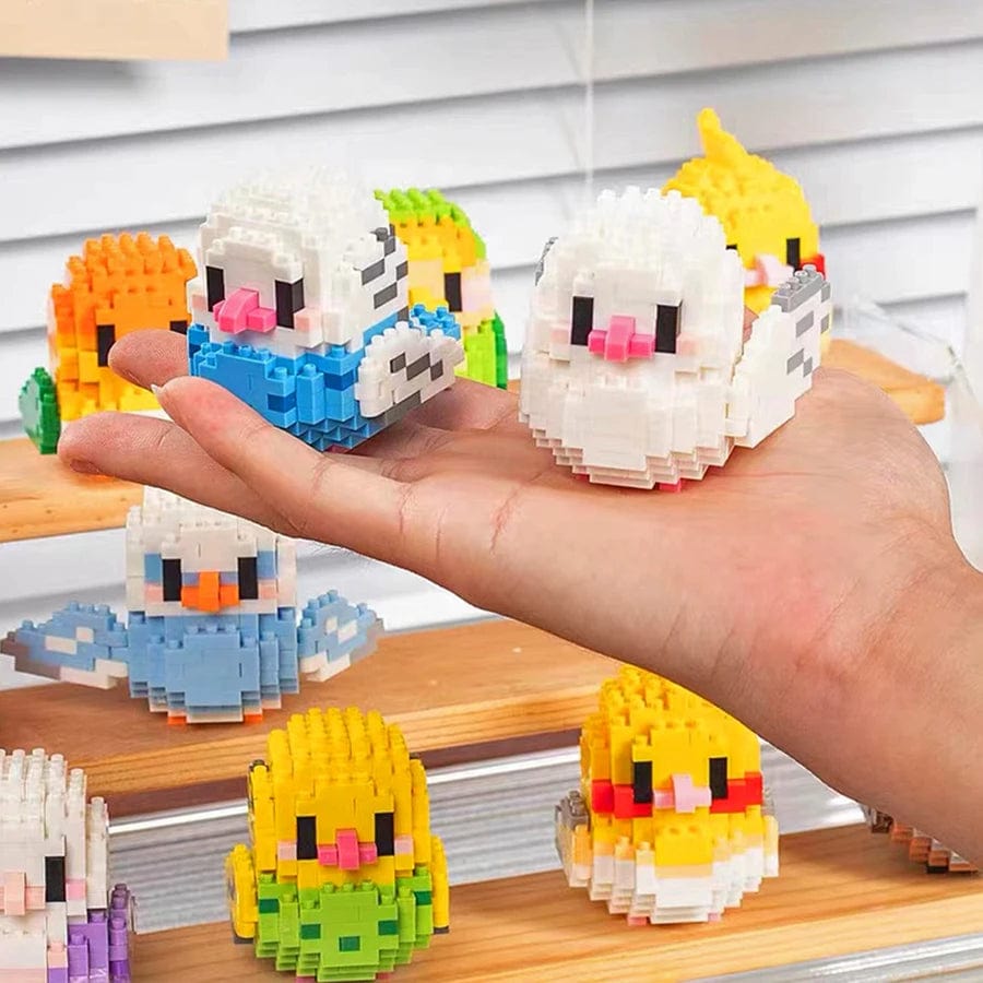 Planet Gates Creative DIY Cartoon Cute Birds, Parrots, Sparrows, Animal Building Blocks, Bird Assembly Model Toys, Home Decoration Gifts