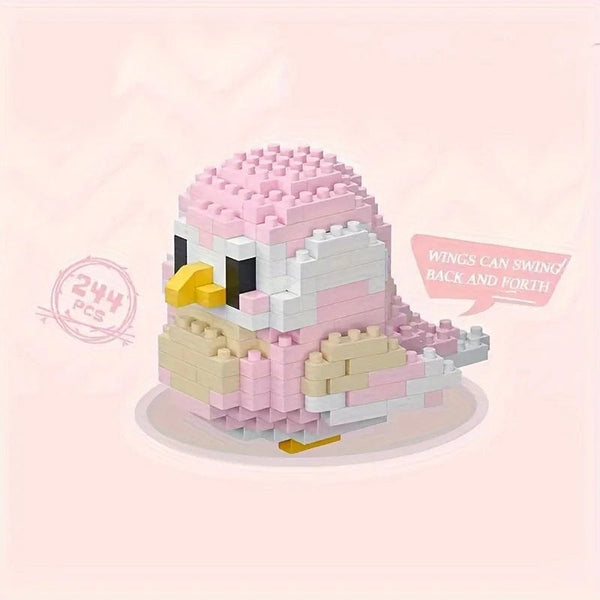 Planet Gates Creative DIY Cartoon Cute Birds, Parrots, Sparrows, Animal Building Blocks, Bird Assembly Model Toys, Home Decoration Gifts