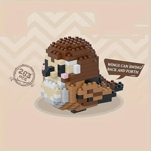 Planet Gates Creative DIY Cartoon Cute Birds, Parrots, Sparrows, Animal Building Blocks, Bird Assembly Model Toys, Home Decoration Gifts