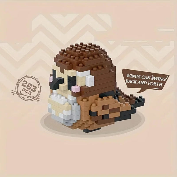 Planet Gates Creative DIY Cartoon Cute Birds, Parrots, Sparrows, Animal Building Blocks, Bird Assembly Model Toys, Home Decoration Gifts