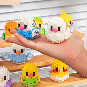 Planet Gates Creative DIY Cartoon Cute Birds, Parrots, Sparrows, Animal Building Blocks, Bird Assembly Model Toys, Home Decoration Gifts