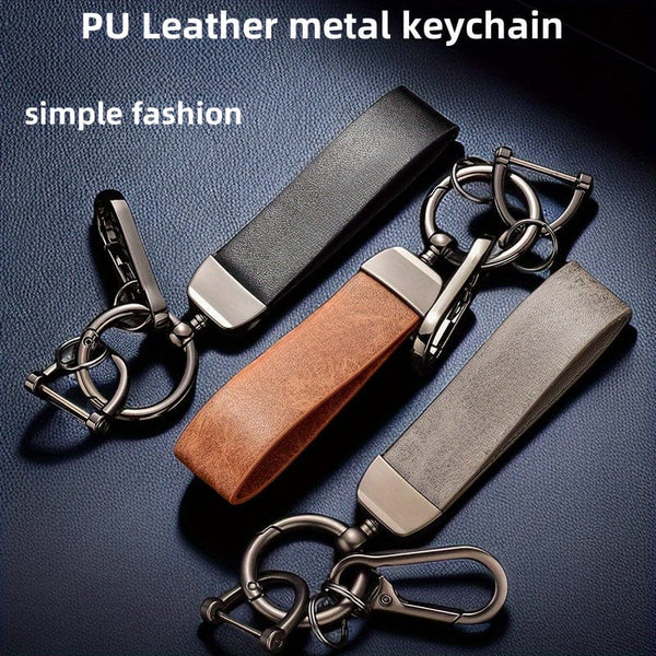 Planet Gates Creative Simple Fashion Keychain Pendant Cool Key Chain Ring Hand Rope Bag Ornament High-end Retro PU Leather Keychain Hanging Buckle Key Accessories