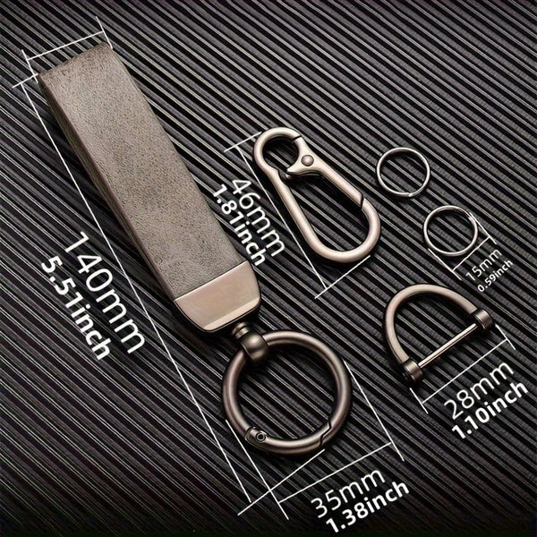 Planet Gates Creative Simple Fashion Keychain Pendant Cool Key Chain Ring Hand Rope Bag Ornament High-end Retro PU Leather Keychain Hanging Buckle Key Accessories