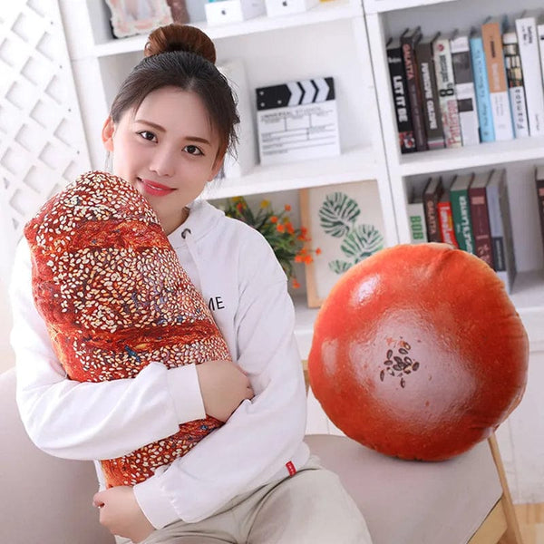 Planet Gates Creative Simulational Plush Bread Burger Shape Pillow Funny Food Nap Pillow And Cushion Kids Toy Birthday Gift 50cm/55cm