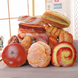 Planet Gates Creative Simulational Plush Bread Burger Shape Pillow Funny Food Nap Pillow And Cushion Kids Toy Birthday Gift 50cm/55cm