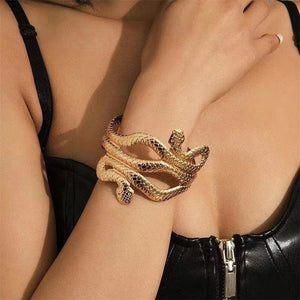 Planet Gates Creative Snake Shape Bracelets Silver Plated Jewelry Personality Snake Arm Cuff Temperament Animal Opening Bangles Jewelry Gifts