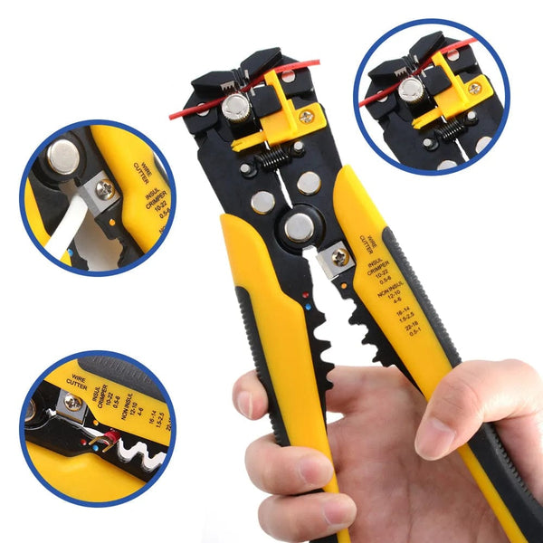 Planet Gates Crimper Cable Cutter Adjustable Automatic Wire Stripper Multifunctional Stripping Crimping Pliers Terminal Hand Tool