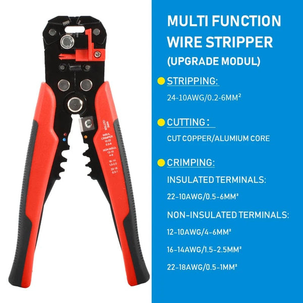Planet Gates Crimper Cable Cutter Adjustable Automatic Wire Stripper Multifunctional Stripping Crimping Pliers Terminal Hand Tool