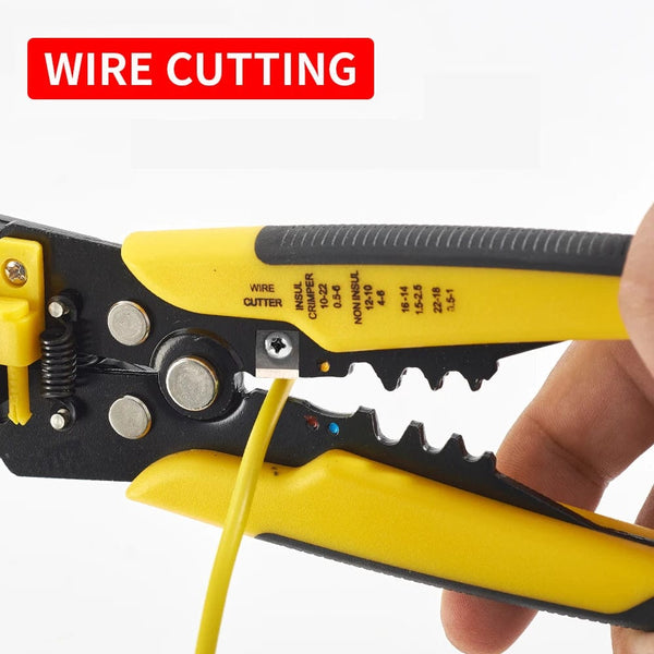 Planet Gates Crimper Cable Cutter Adjustable Automatic Wire Stripper Multifunctional Stripping Crimping Pliers Terminal Hand Tool