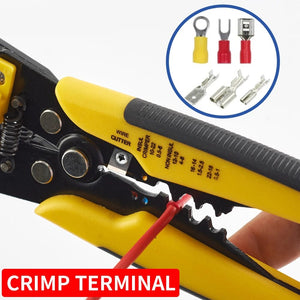 Planet Gates Crimper Cable Cutter Adjustable Automatic Wire Stripper Multifunctional Stripping Crimping Pliers Terminal Hand Tool