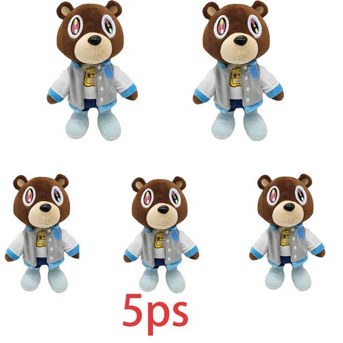 Planet Gates CRIMSON 30cm Kawaii Kanye Dropout Bear Teddy Bear Plush Toys Kanye West Graduation Soft Stuffed Home Room Decor Birthday Gift