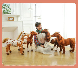 Planet Gates Cross-border ultra-realistic with skeleton sweat blood horse Hooker horse Lusa horse flower horse simulation plush toys gifts