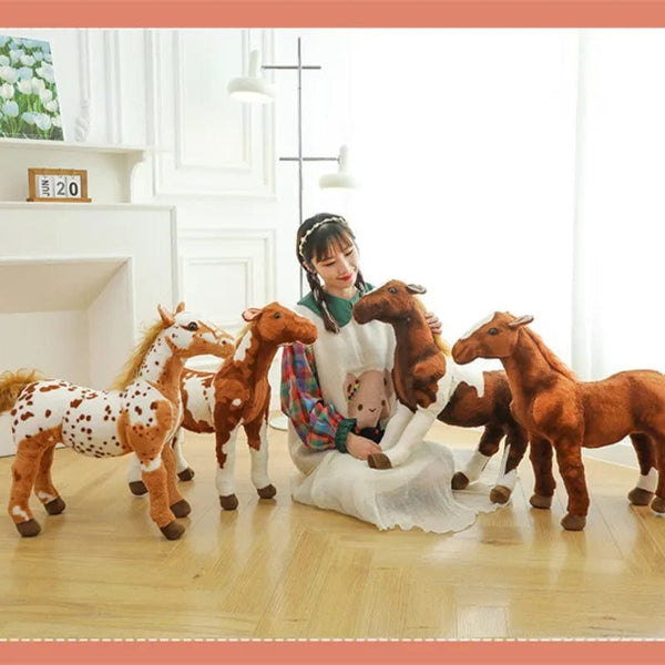 Planet Gates Cross-border ultra-realistic with skeleton sweat blood horse Hooker horse Lusa horse flower horse simulation plush toys gifts